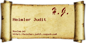 Heimler Judit névjegykártya